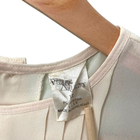 Vintage Elegant Cream Blouse with Embroidered Detail in Size 12 - Picture 7 of 7